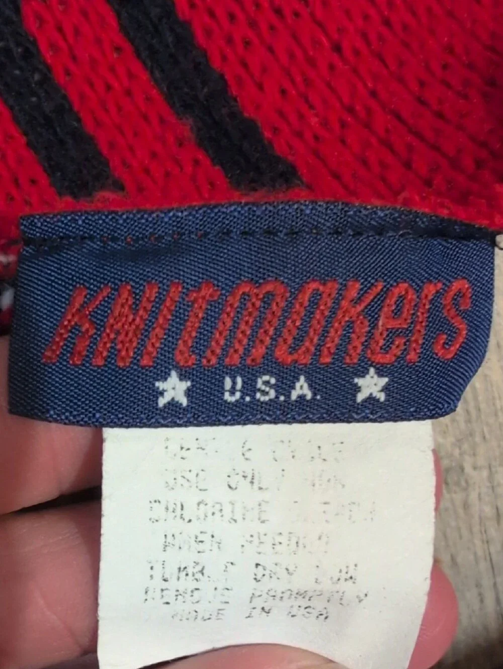 Vintage Team USA Americana Patriotic Knit Scarf 4th Of July Winter Wear
